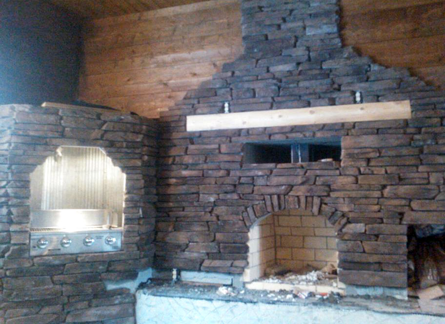 stone fireplace face