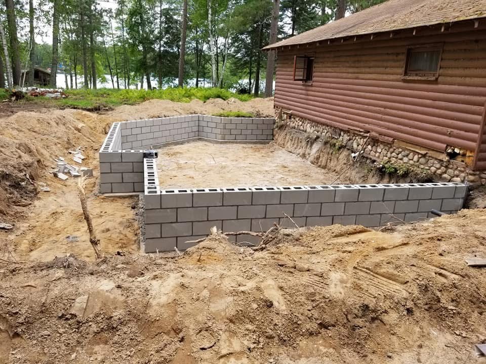 brick foundation of building