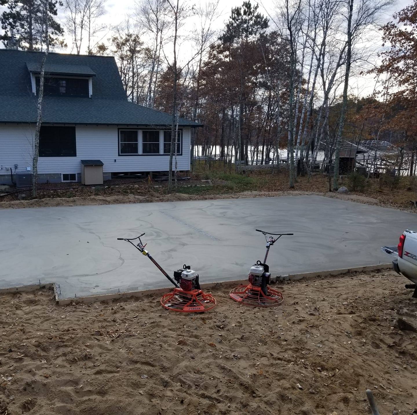 floating slab of concrete